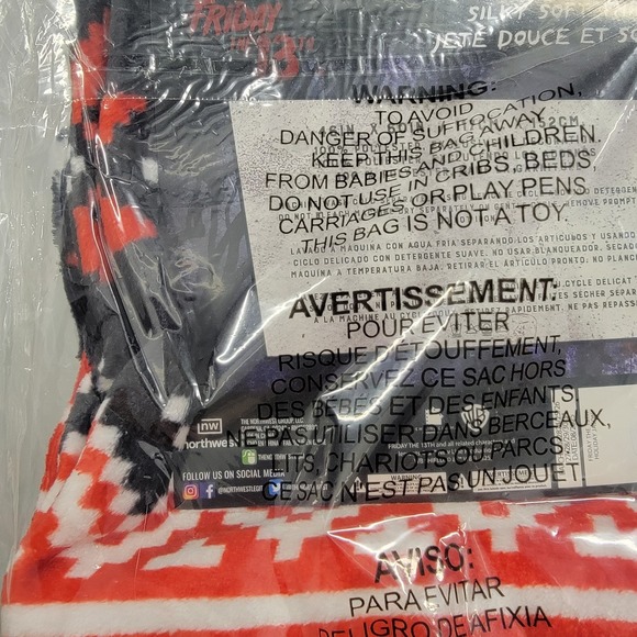 NEW Friday The 13th Jason Axe Fair Isle Holiday Silky Soft Throw Blanket 46x60\